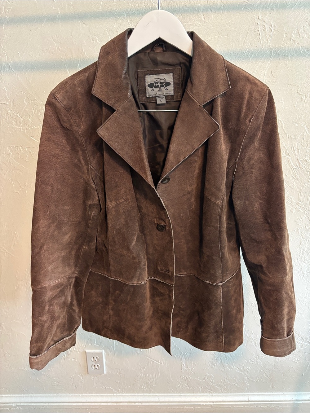Bernardo Vintage Y2K Brown 100% Suede Leather Blazer Jacket